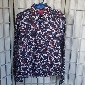 Patrona cowgirl peisley snap button down shirt L